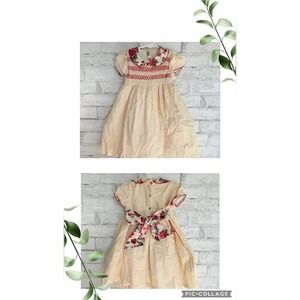 Dondolo Girls Smocked Floral Dress Size 4T Cottagecore Roses